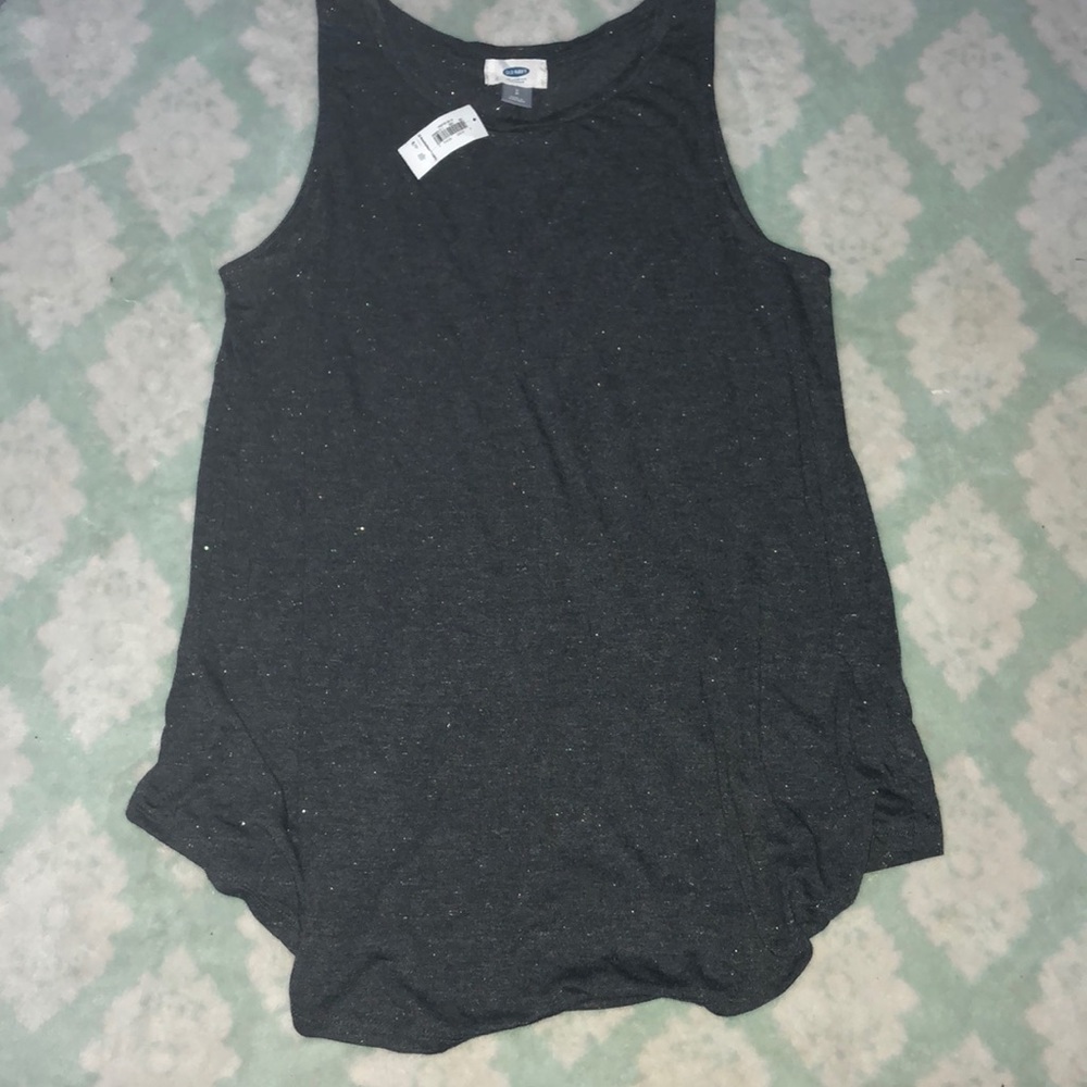 NWT Super Soft Flowy Charcoal Metallic Tank size S